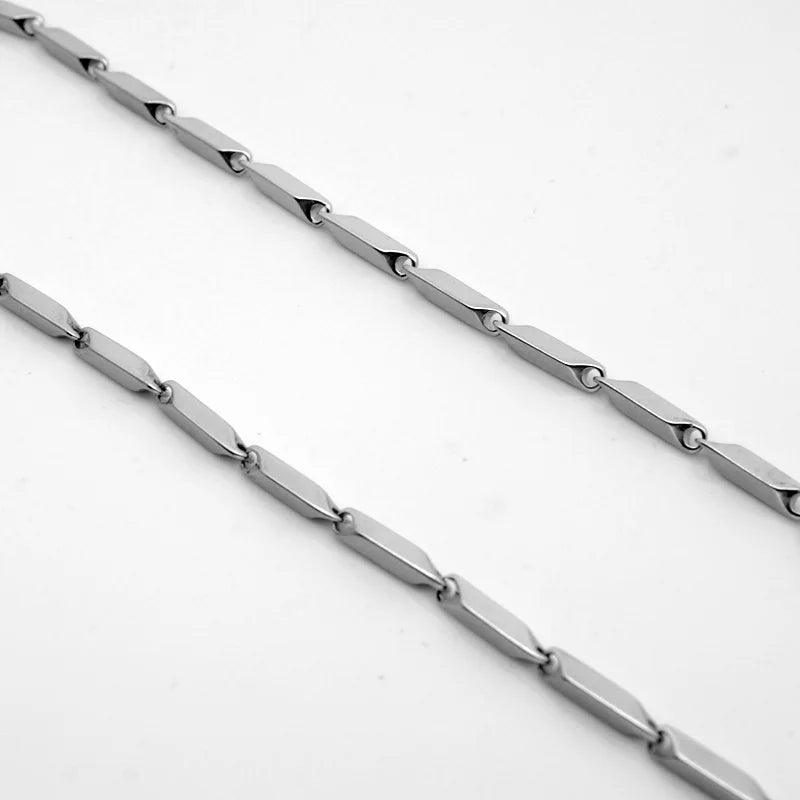 Fashion Mens rhombus Chain Necklace Melon stainless steel Chain Women Necklace  for Pendant  Male Choker Jewelry Wholesale Cheap