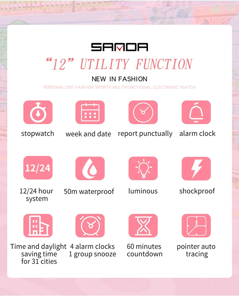 Digital Watch Women led Sports Watch For Women Wrist Watch Ladies 30M Waterproof Electronic Famous Brand Watch Relogio Masculino