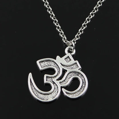 New Fashion Yoga Om Pendants Round Cross Chain Short Long Mens Womens Silver Color Necklace Jewelry Gift