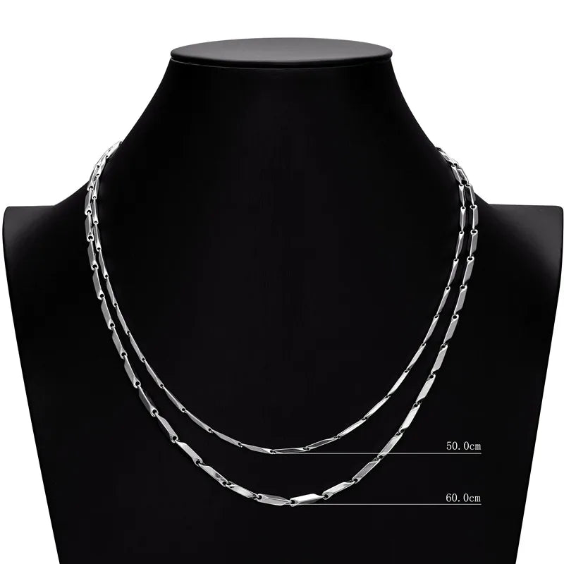 Fashion Mens rhombus Chain Necklace Melon stainless steel Chain Women Necklace  for Pendant  Male Choker Jewelry Wholesale Cheap