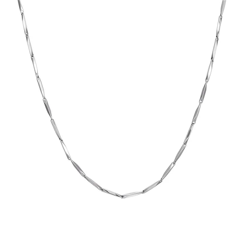 Fashion Mens rhombus Chain Necklace Melon stainless steel Chain Women Necklace  for Pendant  Male Choker Jewelry Wholesale Cheap