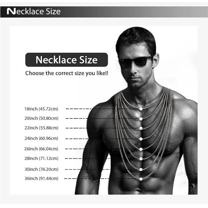 3mm 6mm Wide Stainless Steel Chain Cuban Link Chains Chokers Necklace For Mens Jewelry Silver Plated Solid Metal Fashion Jewelry