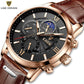 2025 New Mens Watches LIGE Top Brand Luxury Leather Casual Quartz Watch Men&