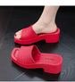 35-40 Women Slippers Wedges Sandals Summer Shoes Female Beach Flip Flops Thick-soled Square Toe Mules Clogs Platform Footwear Y2