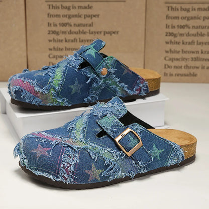 Mens Sandals Couple Cork Clogs Slippers Fashion Soft Footbed Suede Beach Slides with Arch Support Girls Outdoor Muller Shoes