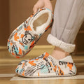 Winter Foot Slippers Men Women Outer Wear Velvet Thickened Warm Home Couple Anti-slip Waterproof Cotton Shoes