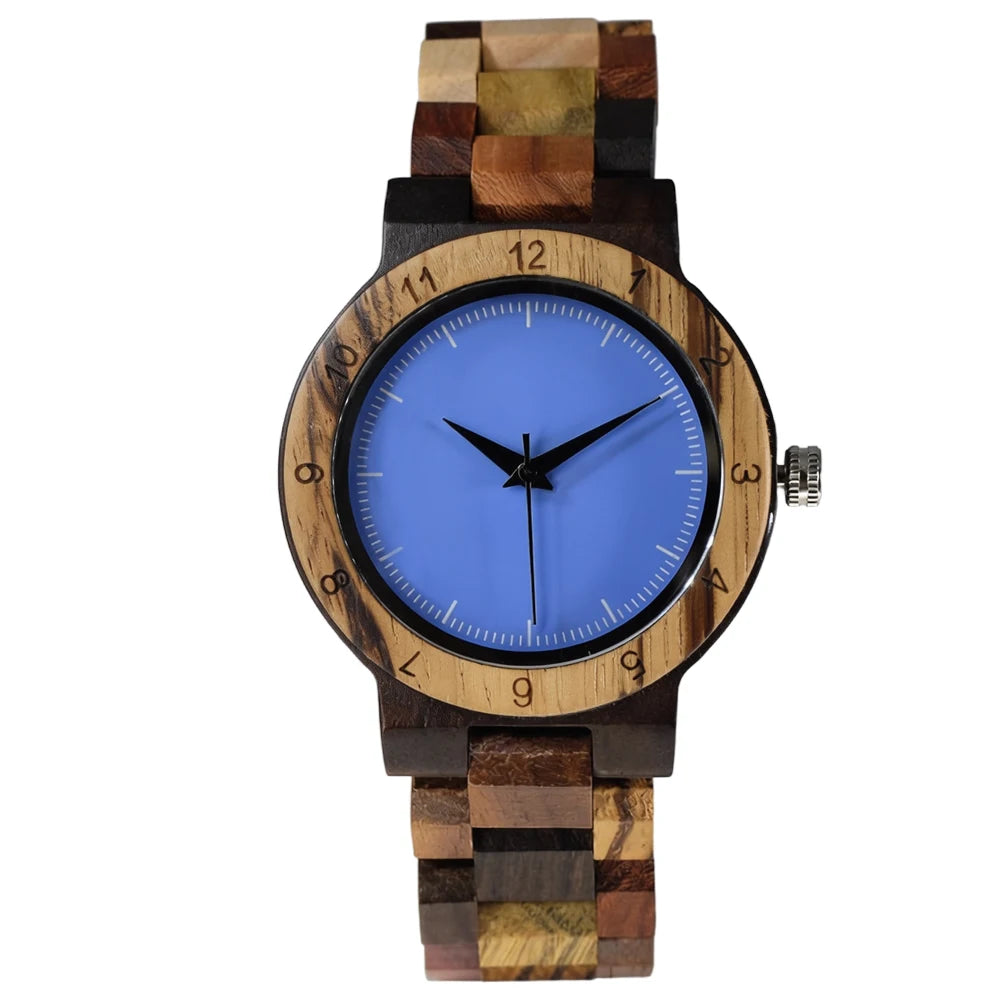 Womens Wooden Watch with All Wood Strap Analog Classic Design Colorful Bamboo Ladies Watches for Women