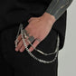 Fashion Cross Pants Chain For Men Metal Waist Chain Street Punk Jeans Chain Detachable Trousers Hanging Chain Accessory