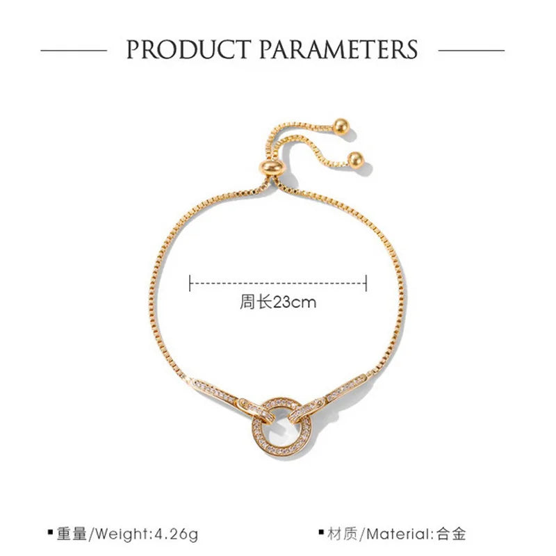 Luxury Shine Zircon Flower Bracelet for Women Girls Cute Romantic Crystal Bracelet Engagement Wedding Jewelry Gift