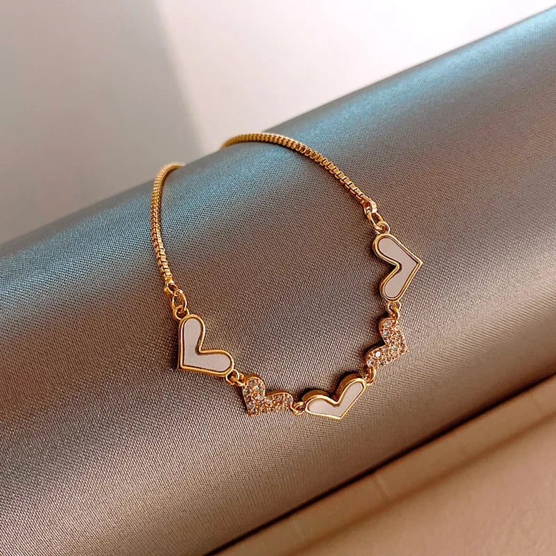 Luxury Shine Zircon Flower Bracelet for Women Girls Cute Romantic Crystal Bracelet Engagement Wedding Jewelry Gift