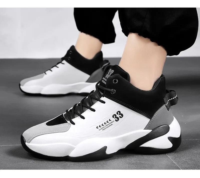 Shoes for Men Fashion High Quality Leather High-top Platform Mens Shoes Outdoor Tooling Comfort Leisure Ankle Boots Botas Hombre