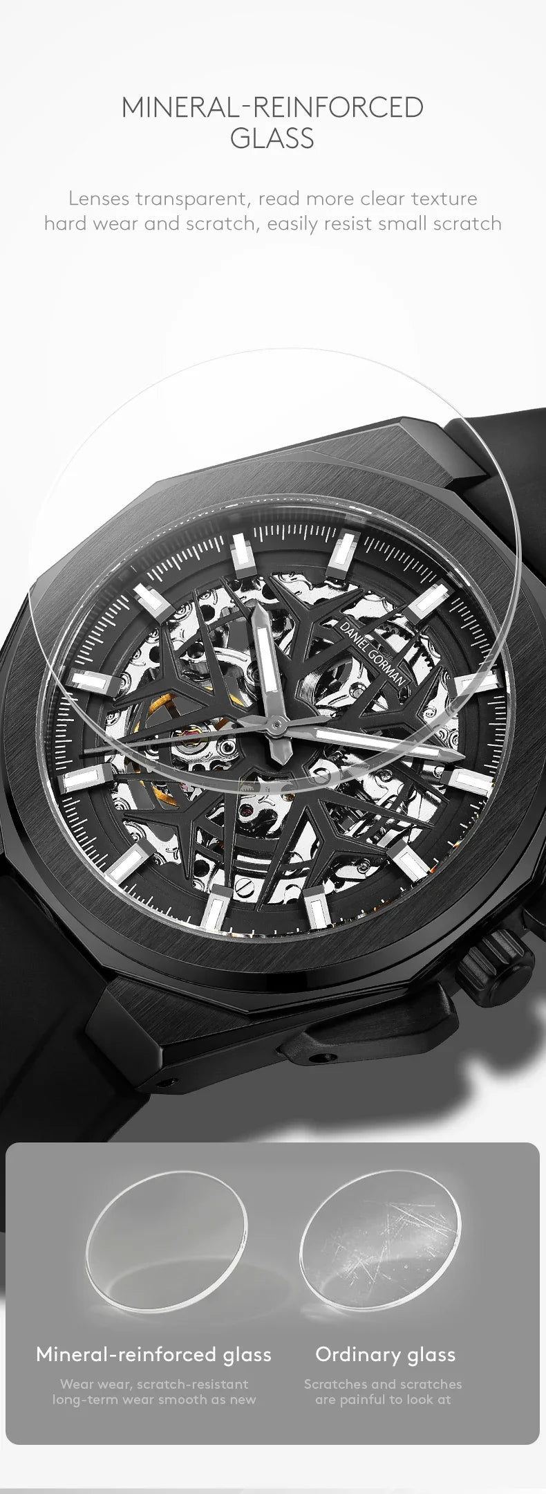 2026 Mens Mechanical Watches Top Brand Luxury Stainless Steel Waterproof Hollow Out Blue Big Male Wristwatches Relogio Masculino