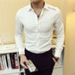 Shirts and Blouses for Men Business Man Tops Long Sleeve Aesthetic Original with Collar Sleeves Luxury Asia Silk Cotton Clothing