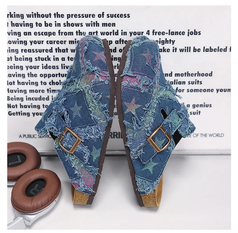 Mens Sandals Couple Cork Clogs Slippers Fashion Soft Footbed Suede Beach Slides with Arch Support Girls Outdoor Muller Shoes