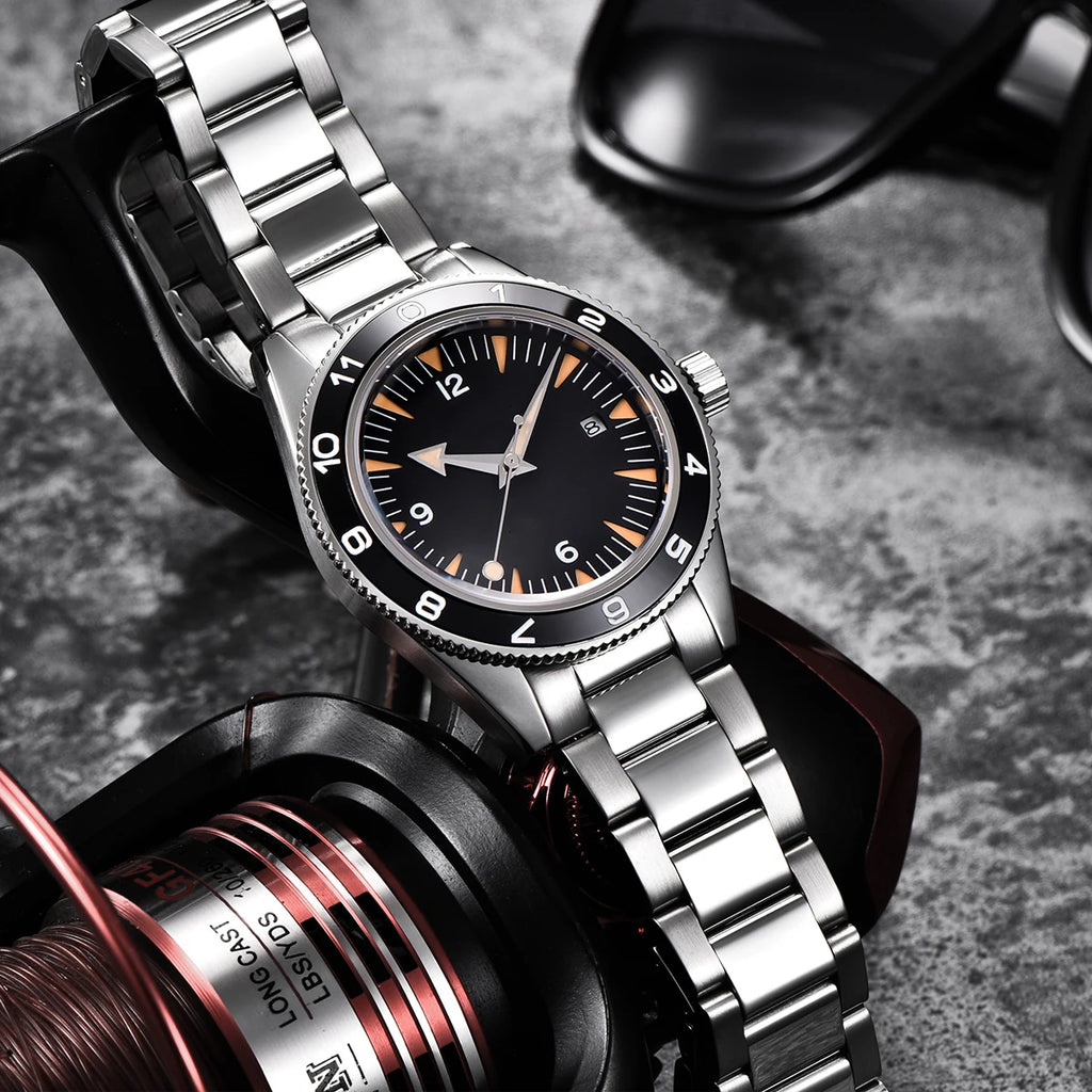 41MM  CORGEUT Sapphire Glass 100m Waterproof Japan  Automatic Luminous Mens Watch Nylon Strap