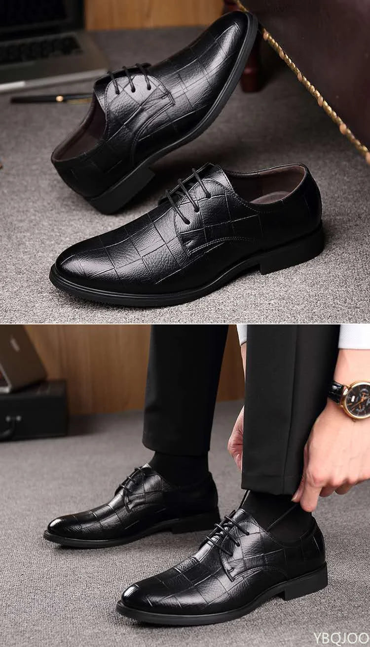 2026Mens Business Leather Shoes Soft Soled Comfortable Formal Shoe Casual Versatile Work Footwear Fashion Light Male Shoes Homme