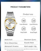 Man Watch Quartz Watch Luxury Waterproof Luminous Date Week Stainless Steel Men&