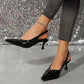 New in 2025 Pumps Footwear Elegant Women Heeled Shoes Fashion Buckle Strap Female Pointed Toe Slingbacks Ladies High Heels Shoes