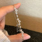 Floral Shiny Adjustable Zircon Bracelet Elegant Micro-inlaid Zircon Pull Flower Bracelet Crystal Silver Hand Chain Gifts