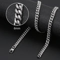 3mm 6mm Wide Stainless Steel Chain Cuban Link Chains Chokers Necklace For Mens Jewelry Silver Plated Solid Metal Fashion Jewelry