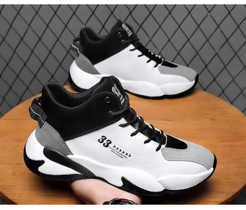 Shoes for Men Fashion High Quality Leather High-top Platform Mens Shoes Outdoor Tooling Comfort Leisure Ankle Boots Botas Hombre