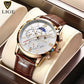2025 New Mens Watches LIGE Top Brand Luxury Leather Casual Quartz Watch Men&