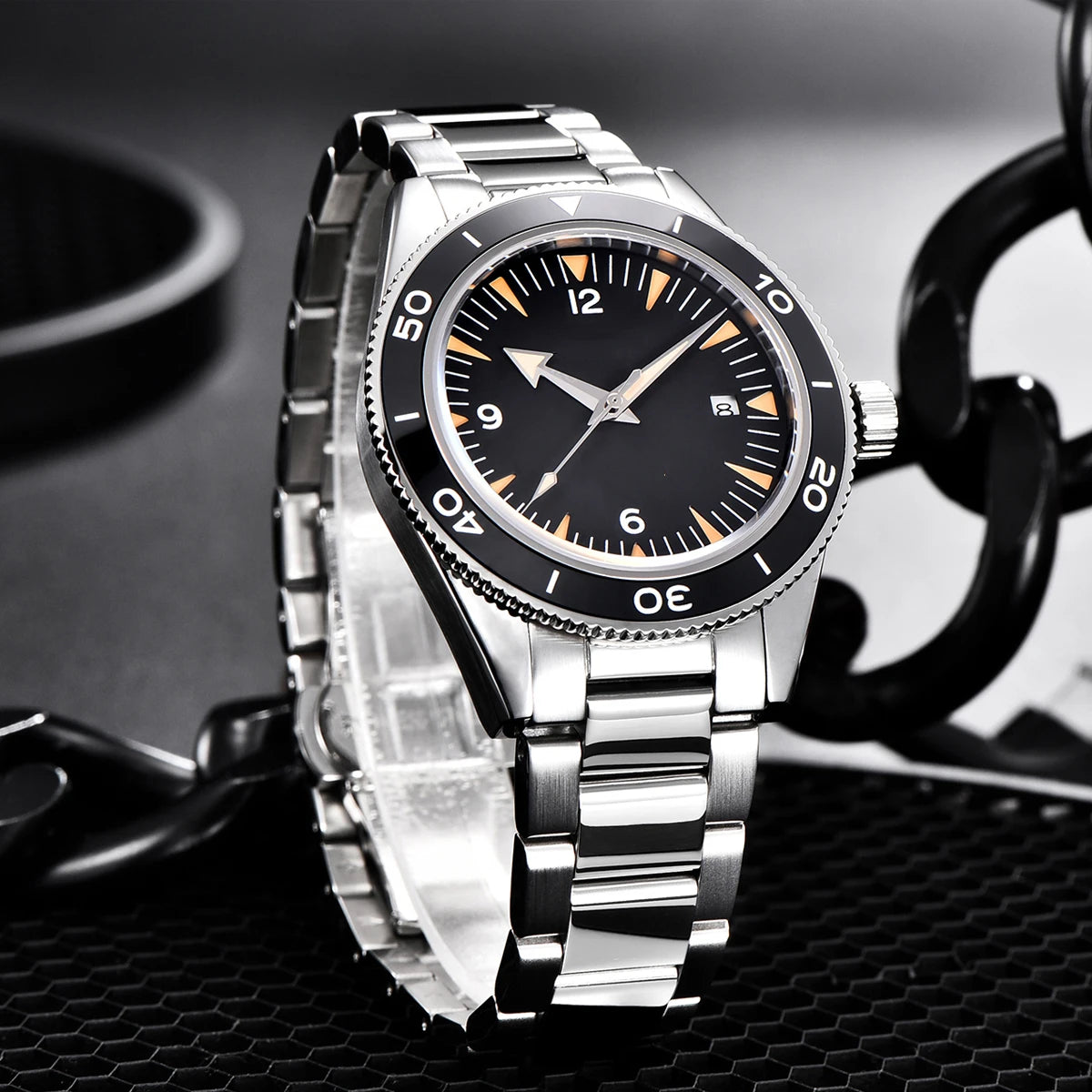 41MM  CORGEUT Sapphire Glass 100m Waterproof Japan  Automatic Luminous Mens Watch Nylon Strap