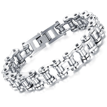 Mens Stainless Steel Bracelet Biker Bicycle Motorcycle Link Chain for Men Bangle Rock Male Jewelry Gift