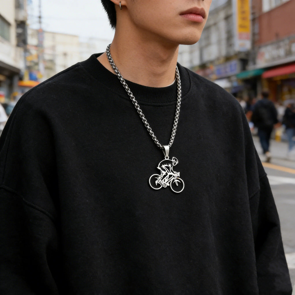 Mountain Bike Riders Chain For Women Men Stainless Steel Silver Color Extreme Outdoor Sports Lover Male Hiphop Necklace Jewelry