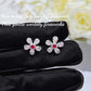 Trendy Elegant Cherry Blossom Jewelry Sets with Dazzling Zircon Ladies Temperament Flower 925 Silver Color Ring Earring Necklace
