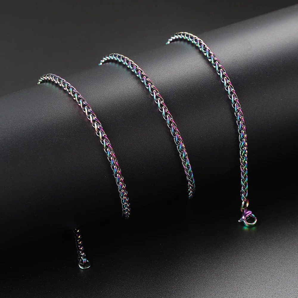 Franco Chain For Men Male Minimalist Stainless Steel Necklace Women Daily Wear Hip Hop Jewelry Gifts Width 3mm Length 60cm C024