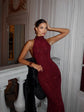 Partywear Dresses For Women Fashion Sexy Streetwear Solid Sleeveless Tank Sheath Hip Wrap Long Vestidos Robes Female Elegant