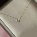 Jkeli S925 Sterling Silver Simple Emerald Crystal Chain  Necklace  Women Light Luxury Temperament Plating 18k Gold Jew   style