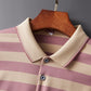 Quality Man Summer Hot Short-Sleeved Polo Shirt Letter Print Stripe Lapel Button British Style T-Shirt Fashion Leisure Mens Wear