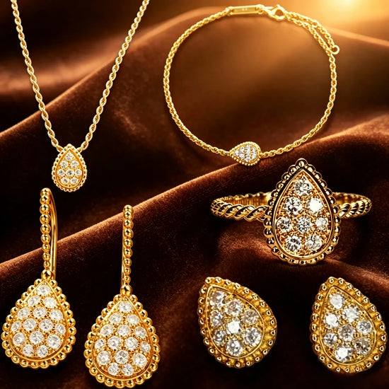 Water Drop Teardrop Jewelry Set Women&