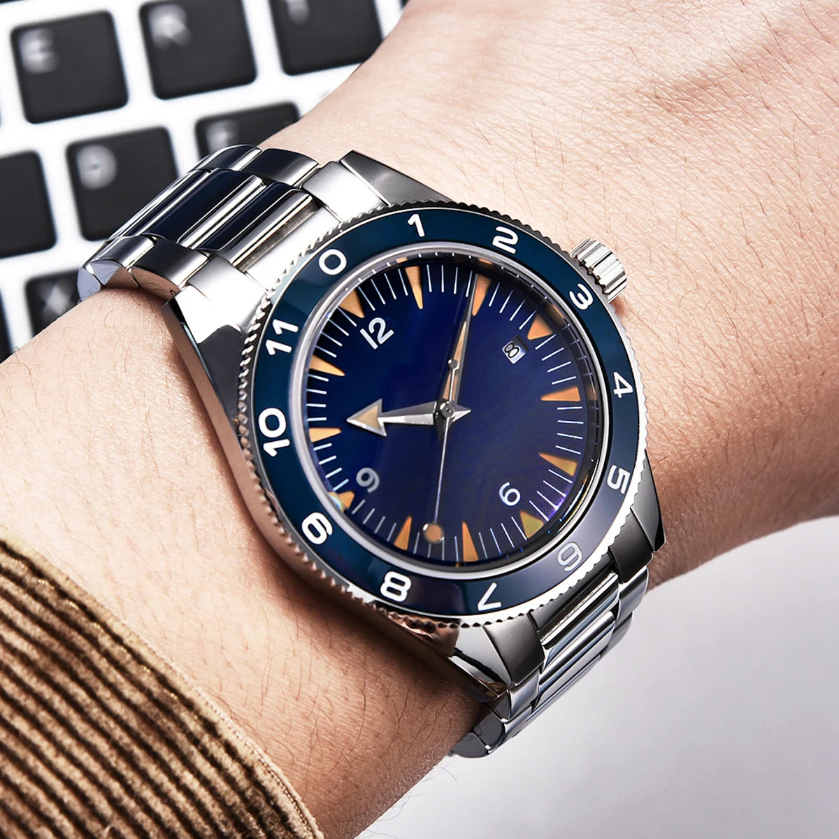 41MM  CORGEUT Sapphire Glass 100m Waterproof Japan  Automatic Luminous Mens Watch Nylon Strap