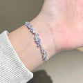 Exquisite Zircon Wisteria Flower Korean Design Lovely Elegant Bracelet for Women Girls High-end Jewelry Wedding Party Cute Gifts