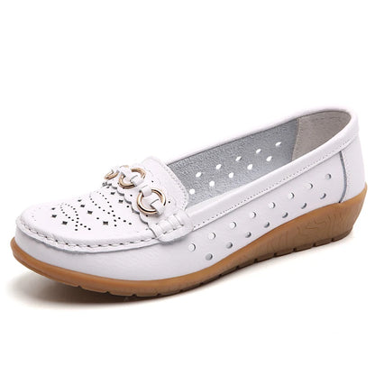 Woman Shoes Breathable Leather Shoes For Women Low Heels Casual Zapatos Mujer Elegant Heel Women&