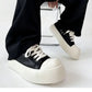 Men Thick-Soled Big Round Toe Sneakers Couple Anti slip Wear Outdoor Shoes Women Versatile Trendy Casual Unisex Board Footwear