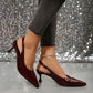 New in 2025 Pumps Footwear Elegant Women Heeled Shoes Fashion Buckle Strap Female Pointed Toe Slingbacks Ladies High Heels Shoes