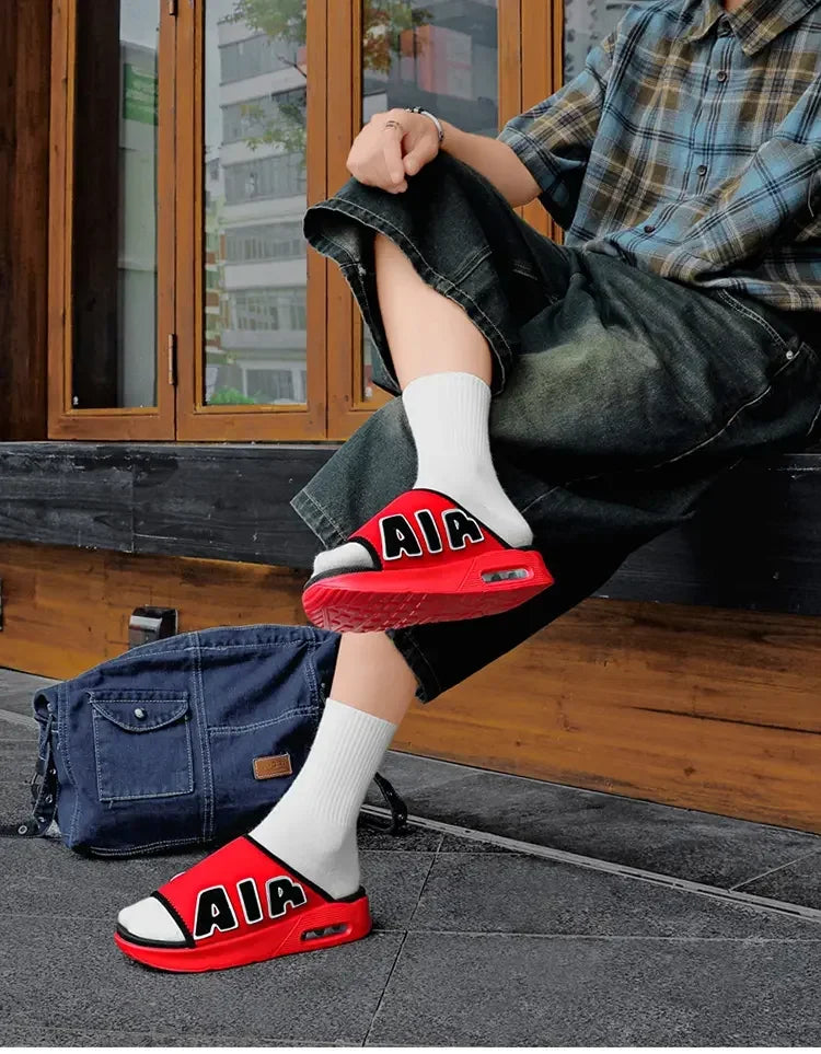 Mens Sandals Thick Sole Non-slip Fashion Sports Slippers for Men Outdoor Footwear Size 39-46 Suitable Summer Beach Slippers