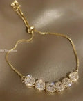 Luxury Shine Zircon Flower Bracelet for Women Girls Cute Romantic Crystal Bracelet Engagement Wedding Jewelry Gift