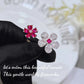 Trendy Elegant Cherry Blossom Jewelry Sets with Dazzling Zircon Ladies Temperament Flower 925 Silver Color Ring Earring Necklace