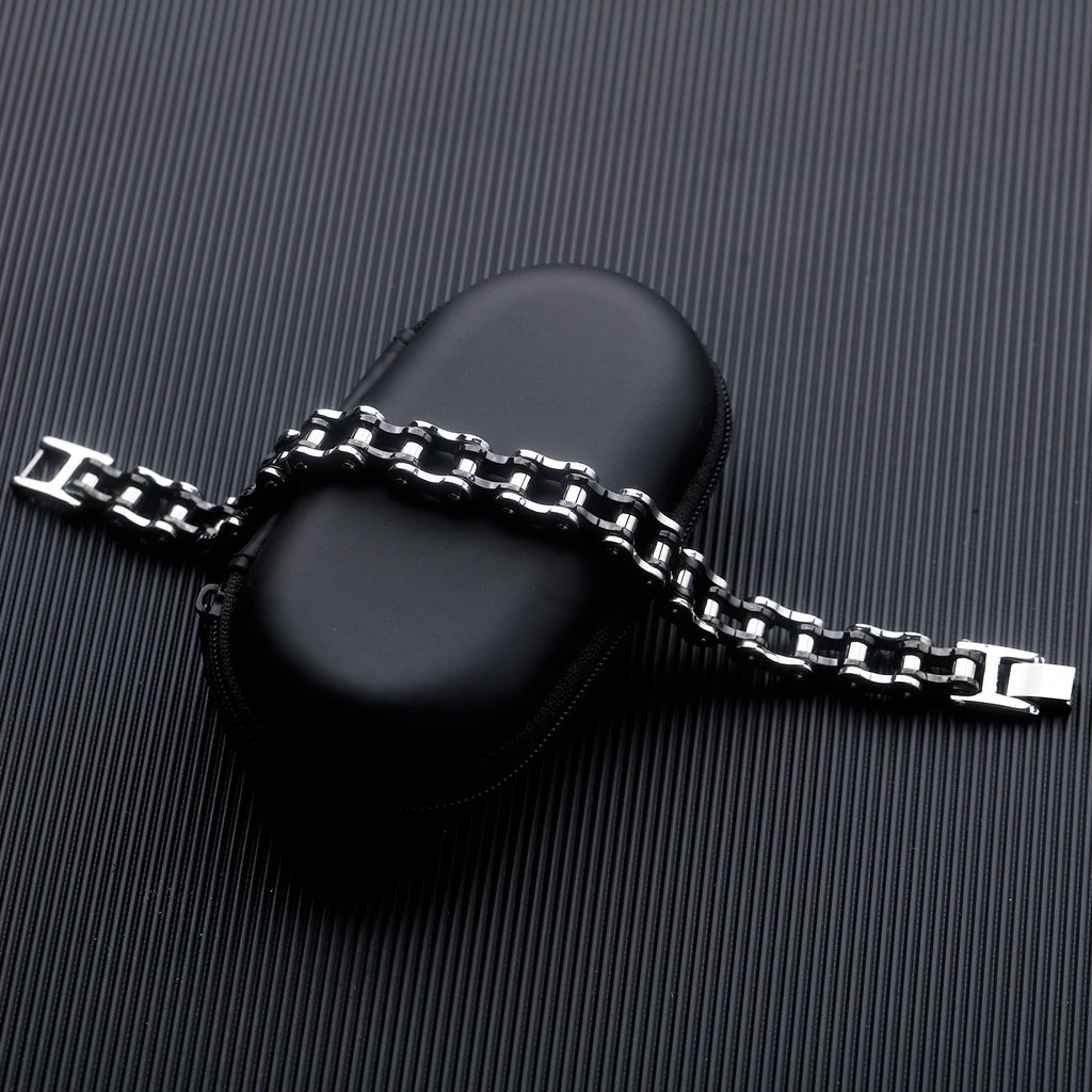 Mens Stainless Steel Bracelet Biker Bicycle Motorcycle Link Chain for Men Bangle Rock Male Jewelry Gift