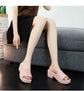 35-40 Women Slippers Wedges Sandals Summer Shoes Female Beach Flip Flops Thick-soled Square Toe Mules Clogs Platform Footwear Y2