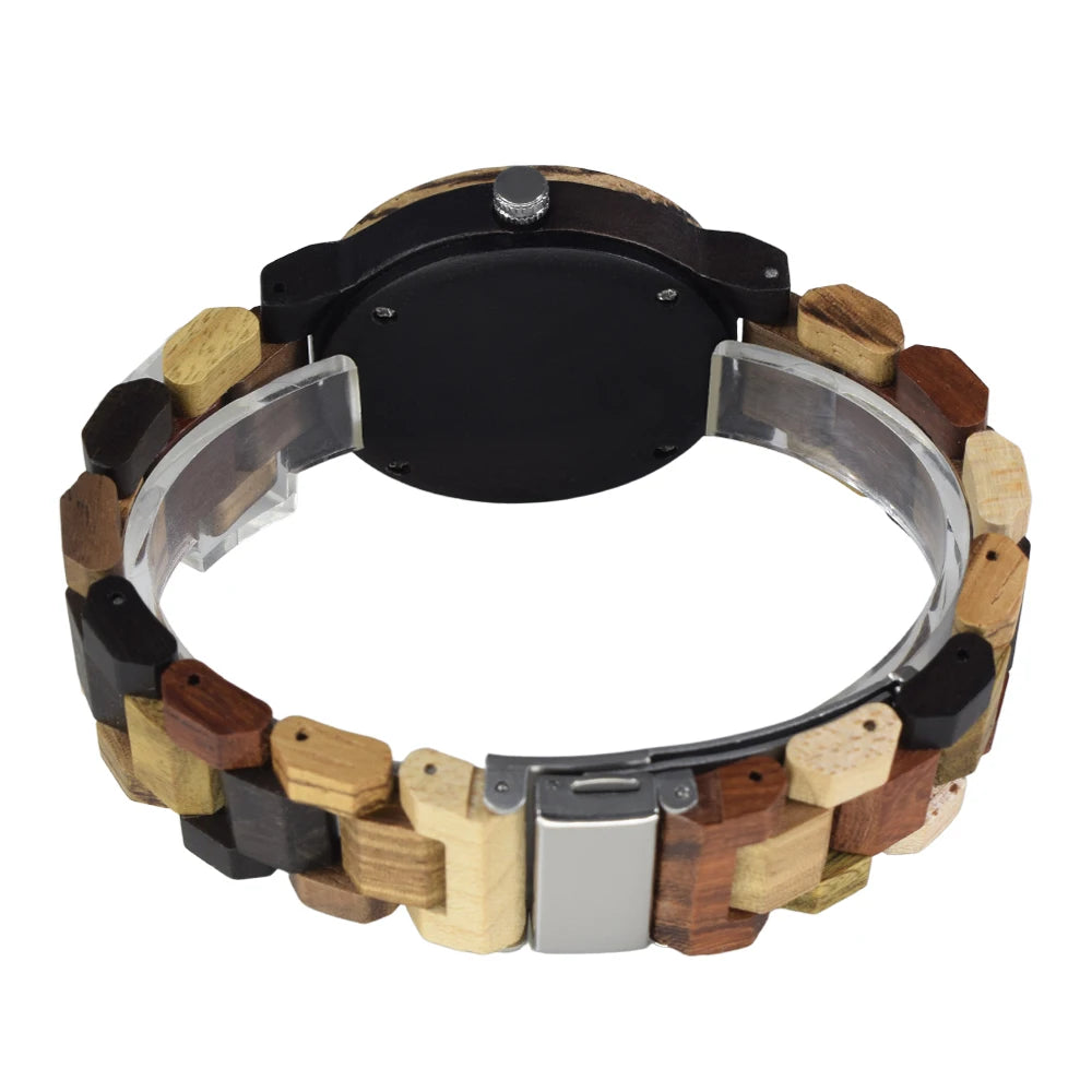 Womens Wooden Watch with All Wood Strap Analog Classic Design Colorful Bamboo Ladies Watches for Women