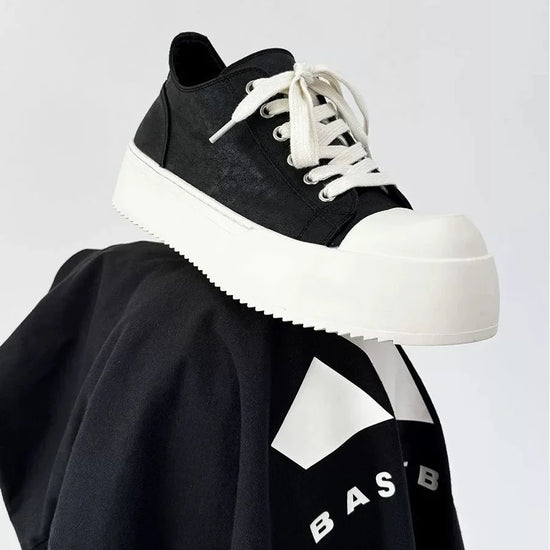Men Thick-Soled Big Round Toe Sneakers Couple Anti slip Wear Outdoor Shoes Women Versatile Trendy Casual Unisex Board Footwear