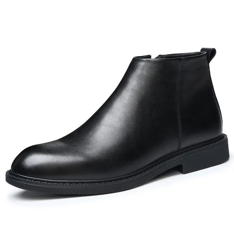 2025 Autumn Early Winter Shoes Mens Chelsea Boots Flat Brand Male Footwear Pure Black British Style Man Party Shoes D624