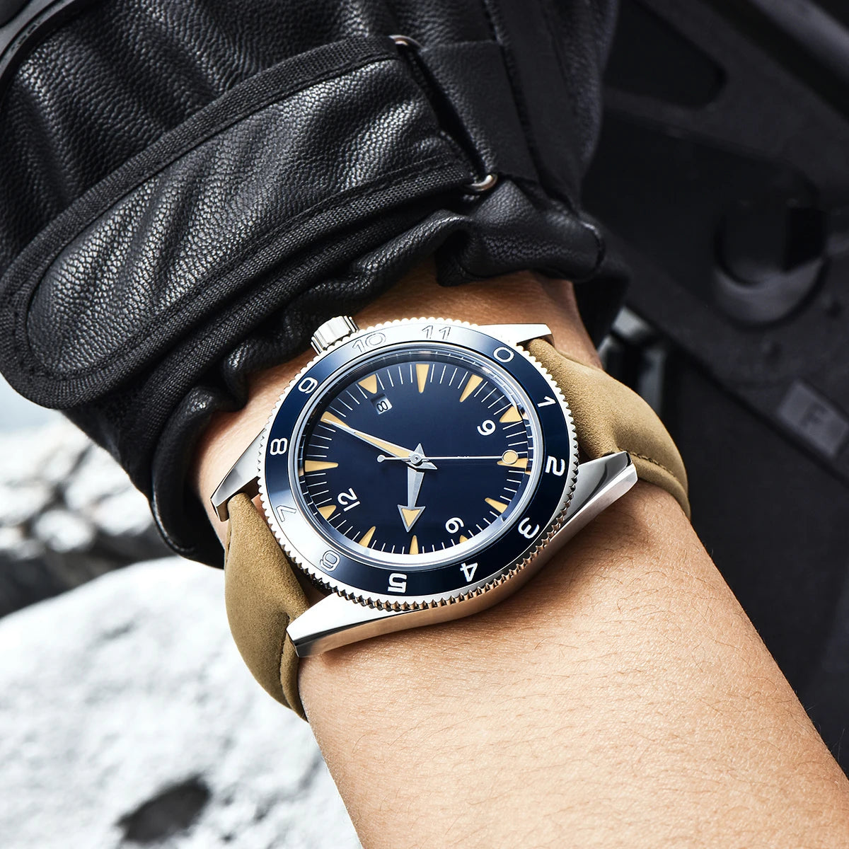 41MM  CORGEUT Sapphire Glass 100m Waterproof Japan  Automatic Luminous Mens Watch Nylon Strap