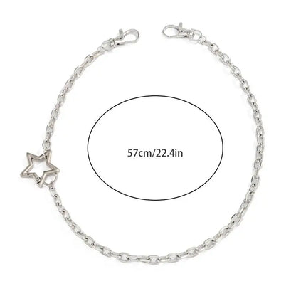 Fashion Cross Pants Chain For Men Metal Waist Chain Street Punk Jeans Chain Detachable Trousers Hanging Chain Accessory